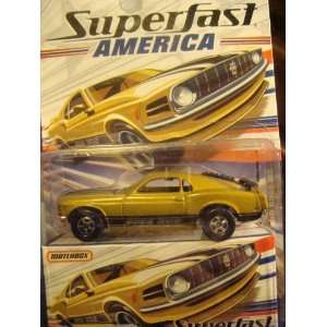 Matchbox Superfast 1970 Ford Mustang Boss 302 Gold/Lime, Black Louvers 