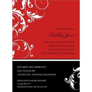   Color Block   Black & Red Party Invitations