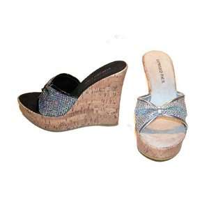  Bow Front Glimmer Wedge Heel 