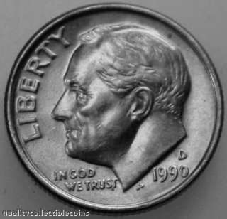 Roosevelt Dime 1990 D Uncirculated BU US Coins  