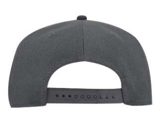 NEW Grey/Black Plain Snapback Pro Flat Bill Hat Cap  