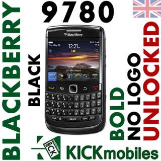 BNIB BLACKBERRY 9780 BOLD FACTORY UNLOCKED NO LOGOS GSM  