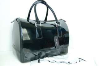 AUTH NEW FURLA CANDY BAG JELLY BLACK DUST BAG ~NO LOCK  