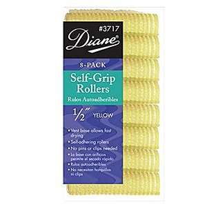   DIANE Self Grip Rollers 1/2 inch Yellow 8 Pack (Model 3717) Beauty