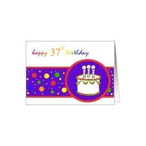 37th Happy Birthday Cake rainbow design Card Toys & Games