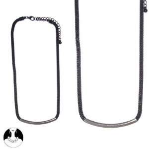   sg paris women necklace necklace 38cm+ext black rhodium metal Jewelry