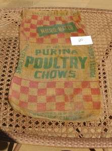 Feed Sack Purina Poultry Chows Micro Mixed  