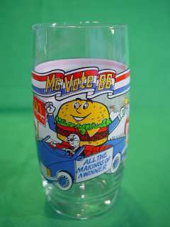 1986 Mc Donalds Big Mac Mc Vote Character Glass 6  
