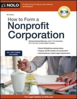   How to Form a Nonprofit Corporation by Anthony 