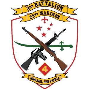 USMC 3rd battalion 23rd marine regiment sticker vinyl decal 5 x 3.7