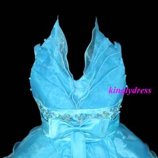 NEW Flower Girl Pageant Wedding Bridesmaid Dress Blue Size 3T, 4T,5, 7 