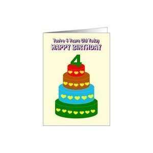    4 Year Old Birthday Card   Birthday Cake Card Toys & Games