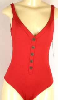 Anne Cole Red vNeck Bathing Suit Swimsuit Tank $108 tag 804691683234 