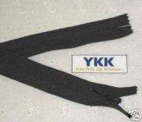 50) 14 Invisible Zippers~ Closed Bottom ~ Black ~ YKK  