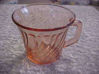 Vintage Pink Depression Glass Mug Mexico  