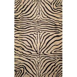  Wool Hand Tufted Area Rug Zebra 5 x 8 Neutral Carpet 