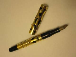   USA MADE WATERMANS 18CT GOLD FILLED FILIGREE FOUNTAIN PEN 0552  