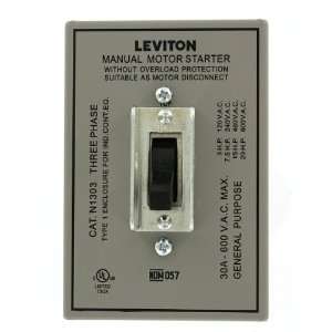 Leviton N1303 DS 30 Amp, 600 Volt, Toggle Three Pole AC Motor Starter 
