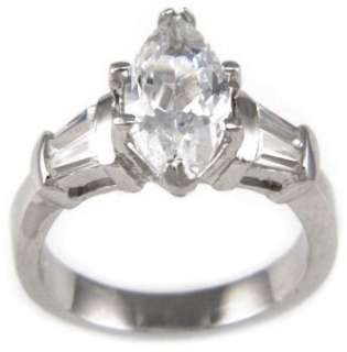 16CTW MARQUISE BAGUETTES STONE ENGAGEMENT RING size 6  