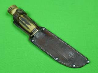 US MARBLES Gladstone Patent 1916 4 Pins Hunting Fighting Stag Knife 