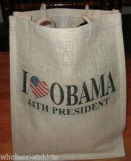 Jute Cotton bags with Rope handle 20 pc Obama Chicago  
