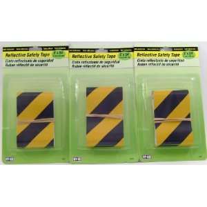  HY KO Reflective Safety Tape 2x24 Yellow/Black 3 Pack 