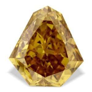  0.24Ctw Golden Yellow Diamond Shape Loose Diamond For 