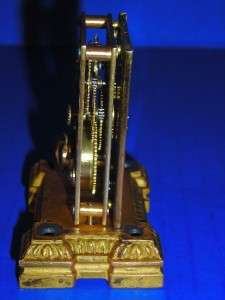   Waterbury Carriage Repeater Shelf Desk Clock Beveled Glass Brass Case