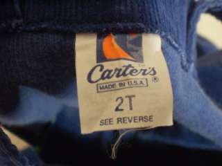vtg Carters cordurory bib overalls blue sz 2 T USA  