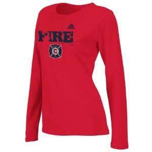  Chicago Fire Womens Red adidas Roughed Up Long Sleeve 