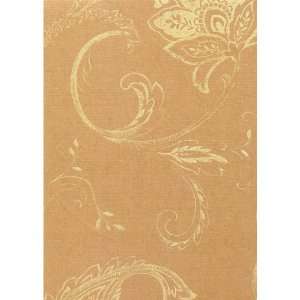  Gold floral on brown background IRR20105w