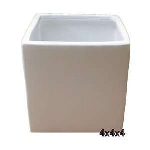  Ceramic Cube Vase 4x4x4   White Arts, Crafts & Sewing