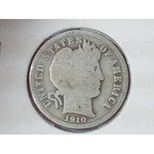  1910 BARBER DIME 