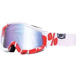   Goggles   White/Red Frame/Blue Mirror Lens   50210 020 02 Automotive