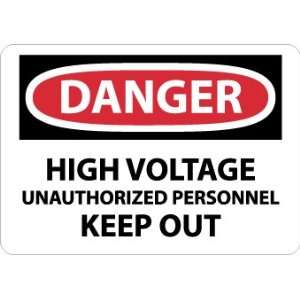 D444RB   Danger, High Voltage Unauthorized Personnel Keep, 10 X 14 
