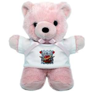  Teddy Bear Pink Love Hurts with Sword Heart Thorns and 
