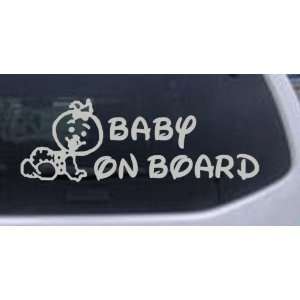 Silver 28in X 9.8in    Baby On Board (Girl) Car Window Wall Laptop 