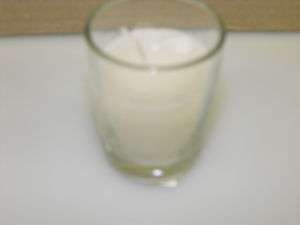 50   CLEAR glass IVORY candle 10hr glass filled votive (elegant 