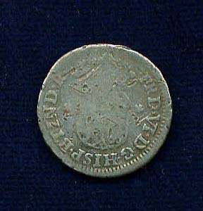 PERU SPANISH COLONIAL FERDINAND VI  1755 JD   1/2 REAL SILVER COIN 
