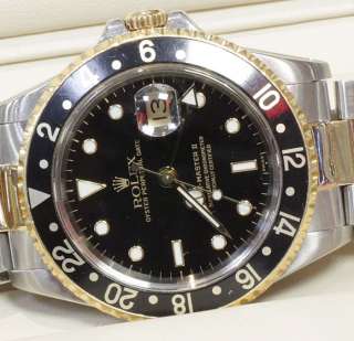Rolex 18K Gold and SS GMT Master II Watch. Oyster Perpetual Date 