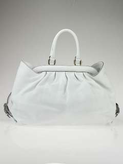 Fendi White Leather Borsa Frame Doctor Tote Bag  