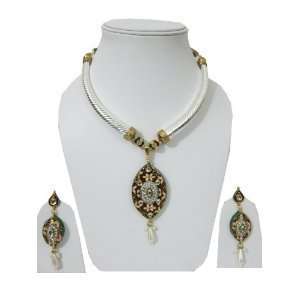  Designer Bollywood Fashion Necklace Earring Enamelled Lakh 