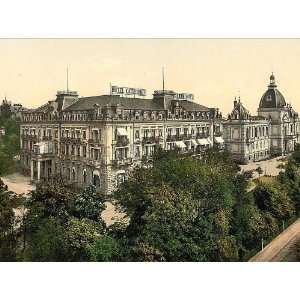 Vintage Travel Poster   Hotel Kaiserhof and Augusta Victoria Baths 
