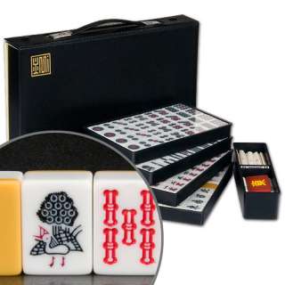 Japanese Riichi Mahjong Set with White Tiles  