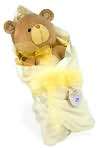 Product Image. Title Bear with Yellow Blanket 16 inch plush
