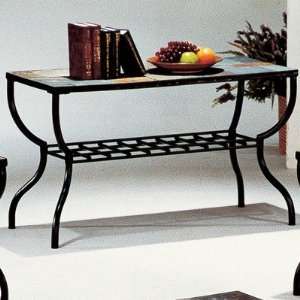 Sashay Sofa Table in Black Iron and Slate Furniture 