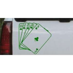 Poker Royal Flush Car Window Wall Laptop Decal Sticker    Dark Green 