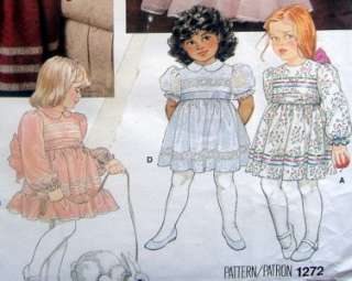 Vintage 1272 Vogue Little Girl Dress Pattern UNCUT  