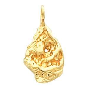  20.00X09.00 Mm 14K Yellow Gold Nugget Pendant Jewelry