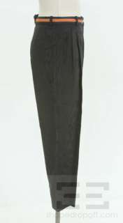 Lanvin Ete 2004 Black Faille Pleated Pants Size 38  